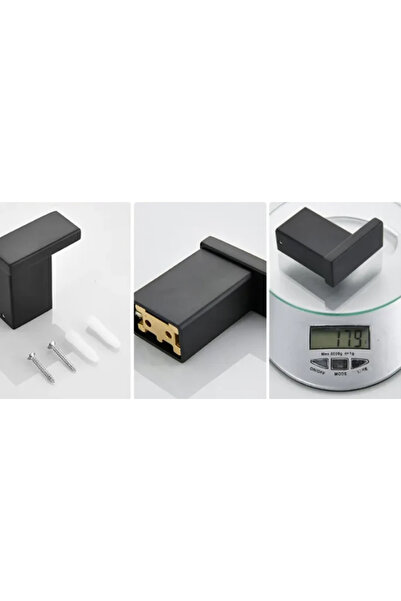 LUXXO Cârlig de baie pentru prosop/halat, metal negru mat, oțel inoxidabil rezistent la coroziune