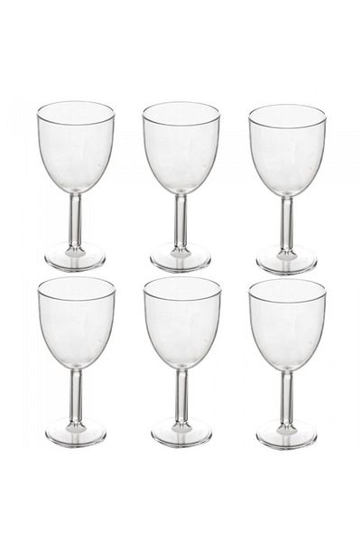 Raki Set 6 pahare pentru vin policarbonat GOBLET 250ml