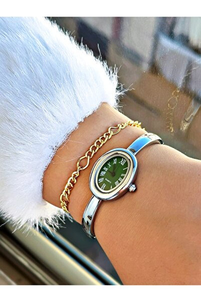 Tisaati Premium Series Special Design Luxury Series Handcuff Model Roman Numeral Women's Wristwatch-Wristband Gift