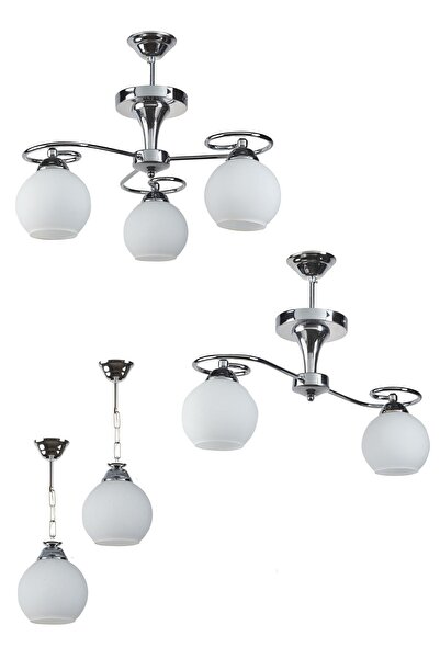 ABAJUR EVİM Avizeseti Modern Füme Komple Set Avize Tekli Ikili Üçlü Avize