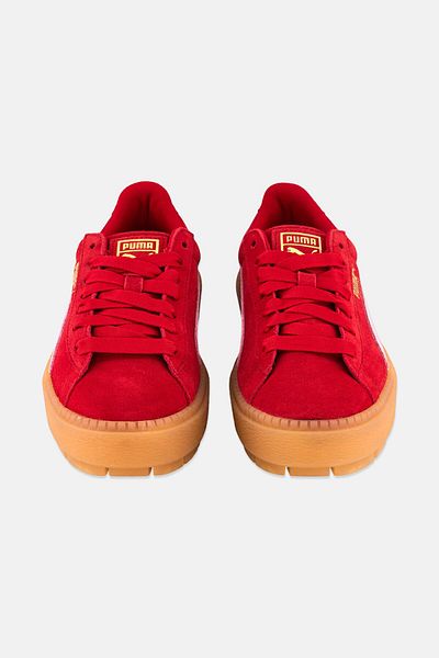 Puma Women Platform Trace Lace Up Outdoor Shoes, Red