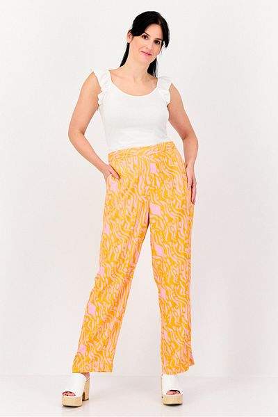 Fire & Glory Women Regular Fit High Rise Allover Print Wide Leg Pants Multicolor