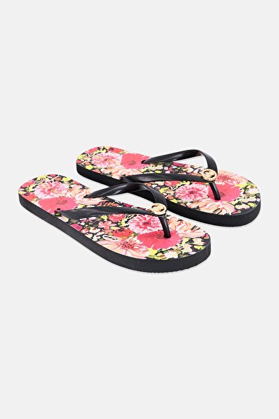 Nine West Women Logo Charm Slip On Slippers, Black