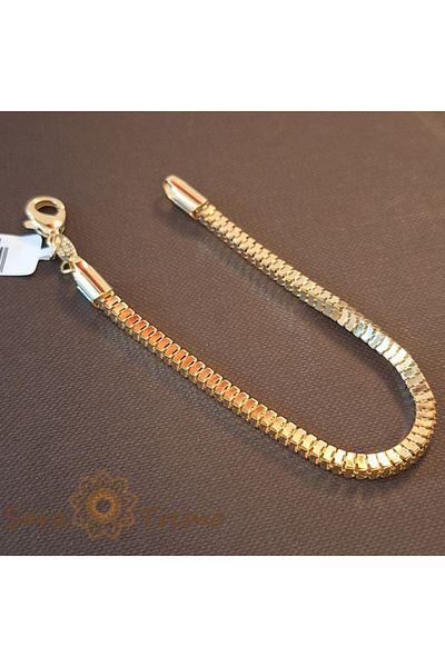 saratremo Brățară placată cu aur 18K, unisex, ultra premium, design cubic masiv, 18 cm