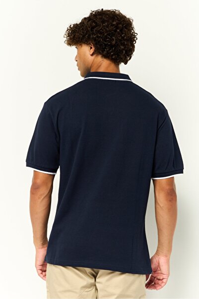 Cavalli Class Men Regular Fit Embroidered Logo Short Sleeves Polo Shirt, Navy