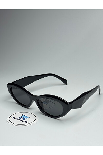 BluePepper PRADIX v4 نظارات شمسية سوداء بإطار عين القطة ملون باللون الأسود 54...