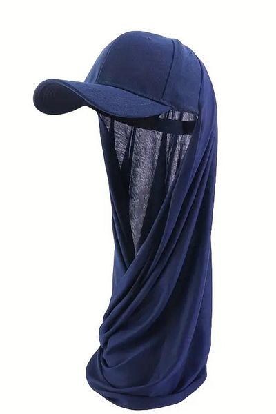 Trade Bazaar Summer Breathable Navy Blue Hijab Hat – Wide Brim, Uv Protection, Comfortable and Stylish