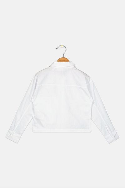 Koton Kids Girl Regular Fit Plain Long Sleeves Shirt, White