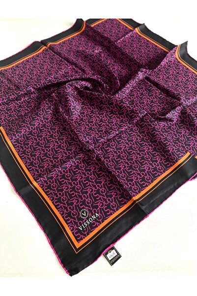 Vissona Μεταξωτό μαντήλι Tivil 49628 Μαύρο Μικτό σχέδιο