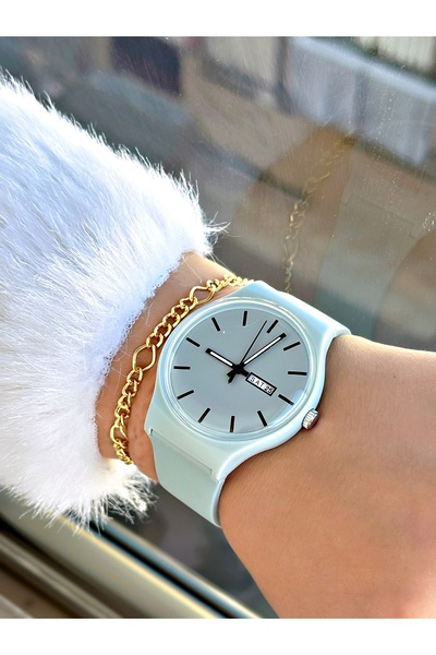 Tisaati Special Design Luxury Silicone Cord Premium Series Women's Wristwatch with Calendar - Gift Bracelet