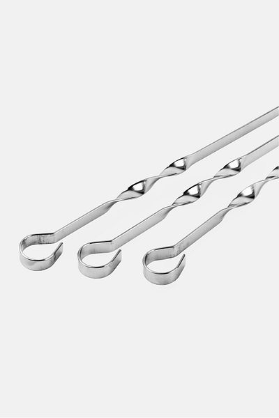 Berlinger Haus 3 Pieces Stainless Steel 2 In 1 Charcoal Skewer Set, Silver