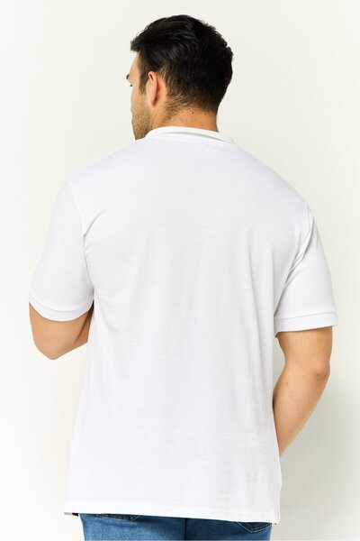 Cavalli Class Men Regular Fit Embroidered Logo Short Sleeves Polo Shirt, White