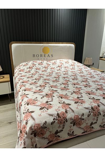 Boreas Home Pink Rose Quilted Bedspread Double