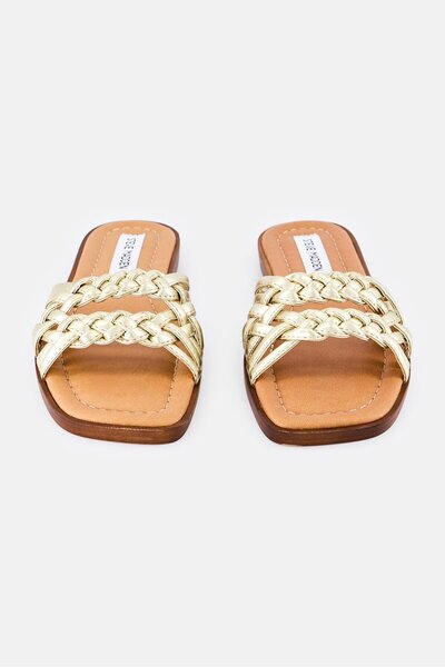 Steve Madden Women Slip On Flat Sandals, Gold
