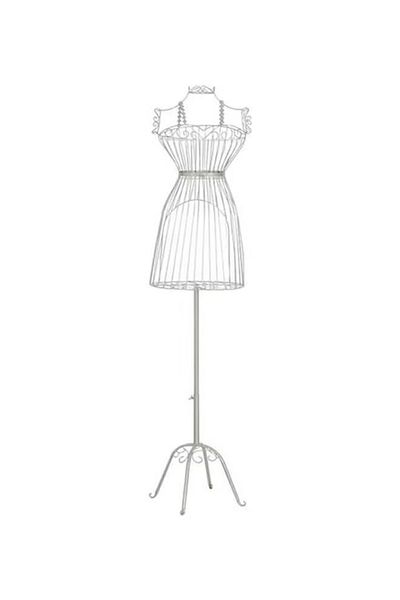 rexa Female Half Body Metal Wire Mannequin – White – 40x29x175 cm – Decorative Dress Display Stand