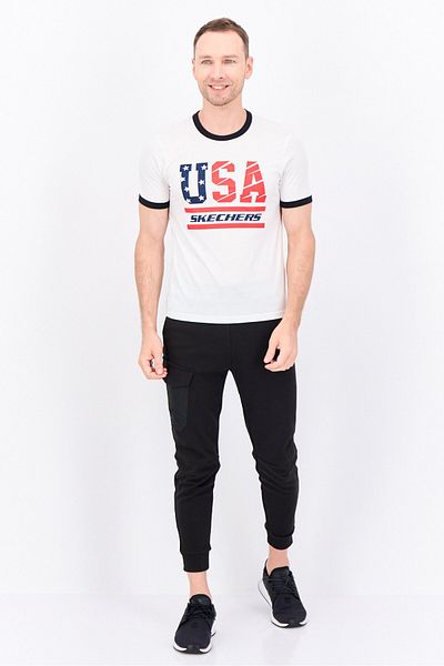 SKECHERS Men Sportswear Fit Short Sleeve Outdoor T Shirt, White