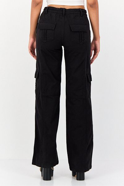 Don't Call Me Jennyfer Women Straight Fit Solid Cargo Pants, Black