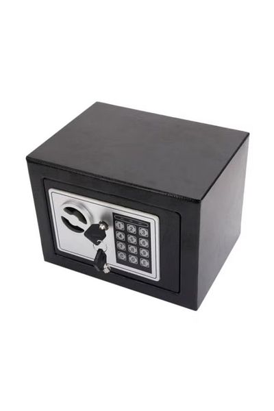 rexa Digital Electronic Safety Locker – Black/Silver – 20x31x20 cm – Secure Password Safe Box