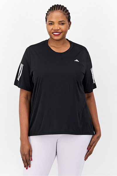 adidas Women Plus Size Short Sleeve Outdoor Top, Black