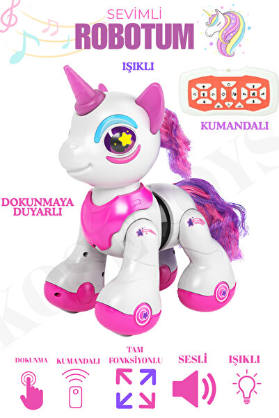 Zümrütoyuncakstore Uzaktan Kumandalı İnteraktif Robot Sevimli Unicorn At