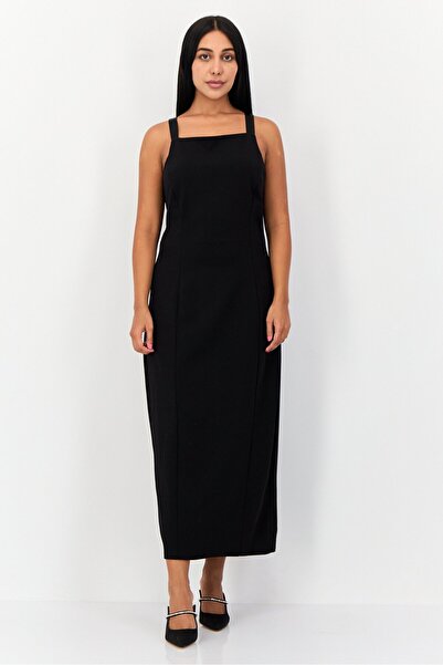 ISAAC MIZRAHI Women Plain Maxi Dress, Black