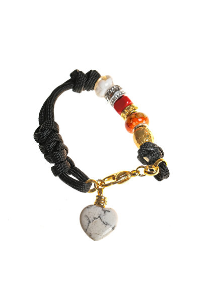 JİMNY JEWELRY Fey Colorful Bracelet with Charms and Natural Stones