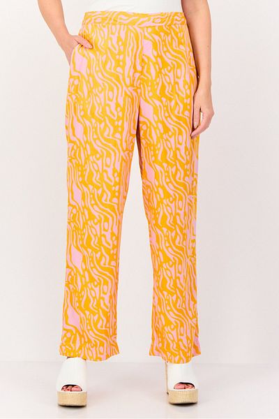 Fire & Glory Women Regular Fit High Rise Allover Print Wide Leg Pants Multicolor