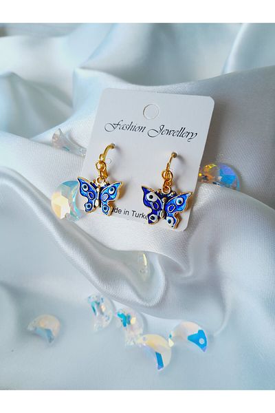 Minnoş Dükkan Butterfly Earrings with Enamel Stones