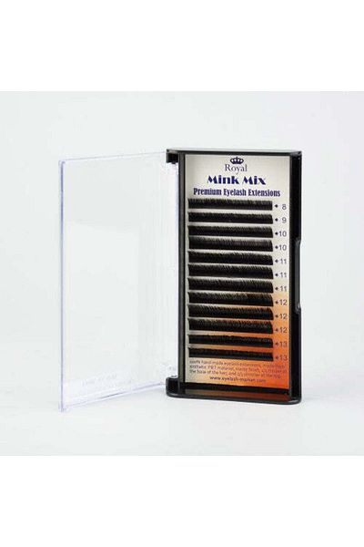 Royal Beauty Extensii de gene premium Royal Mink, ondulare M, lungime mixtă, grosime 0,15 mm, 12 rânduri