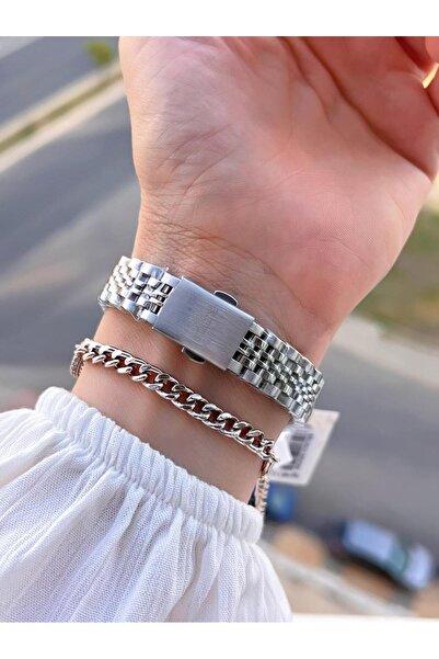 Homies Çelik Kordon 2 Yıl Garantili 30 Mt Suya Dayanıklı Kadın Kol Saati+Bileklik HM.B26416.1