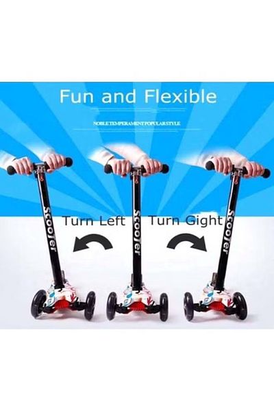 rexa 3-Wheel Kick Adjustable Scooter – | Foldable, Light-Up Wheels, 61.7 x 27.5 x 15.2 cm