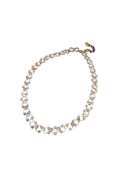 huitich قلادة تشوكر أنيقة مرصعة بأحجار الراين على شكل سلسلة من الكريستال