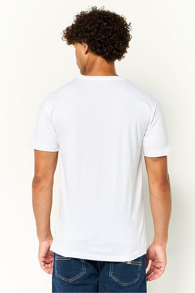 Cavalli Class Men Crew Neck Short Sleeves Graphic Print T-Shirt, White