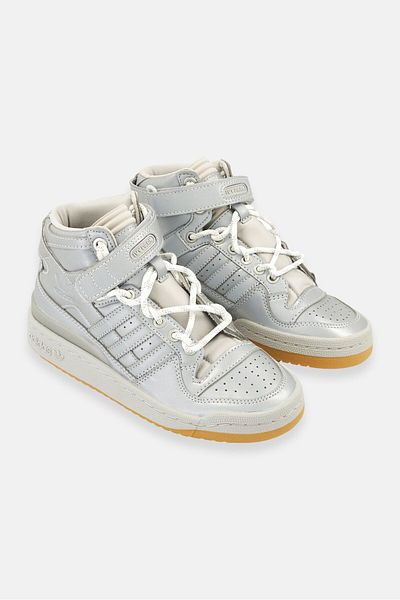 adidas Originals x Ivy Park Kids Boy Forum Mid Velcro Outdoor Shoes, Silver