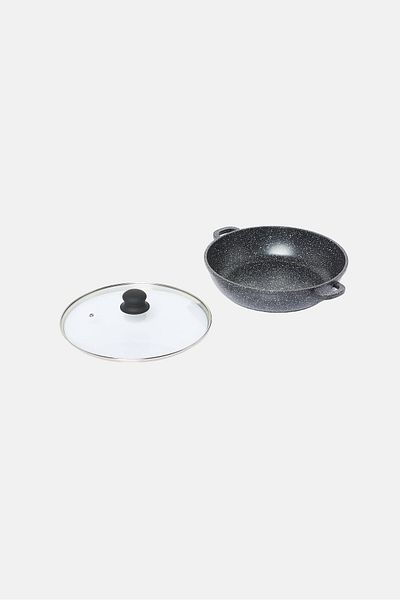 YOTO Cast Aluminum Shallow Casserole 28cm, Black