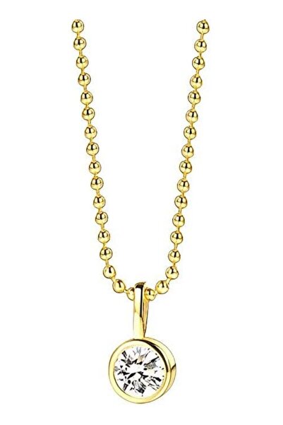 huitich قلادة كريستالية بسيطة باللون الذهبي