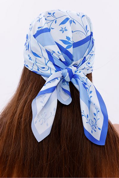 tarzınısec Mediterranean Branches Model Scarf Bandana Shawl Estascarf 70X70 cm