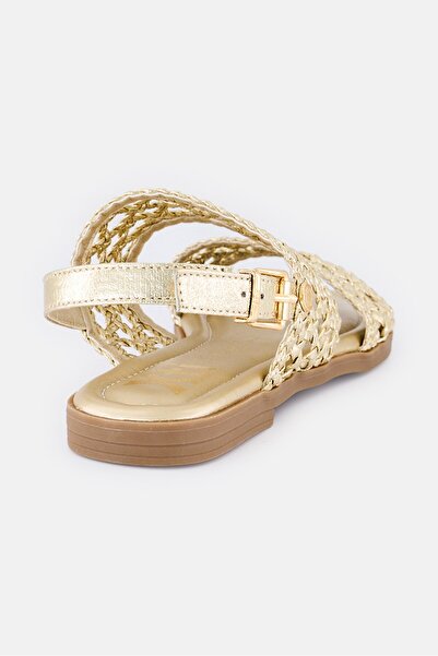 XTI Women Adjustable Buckle Sandals, Gold