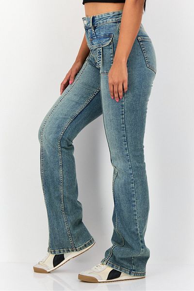 Don't Call Me Jennyfer Women Bootcut Fit Washed Stretchable Jeans, Blue