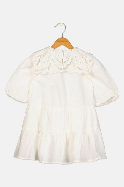 Sea NY Kids Girl Pleated Dress, Cream