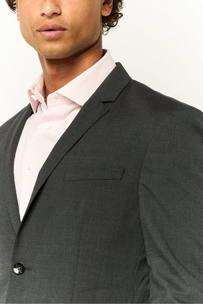 Calvin Klein Men Slim Fit Plain Blazer, Charcoal Black