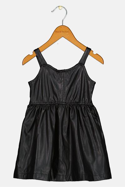 Koton Toddlers Girl Solid Leather Dress, Black