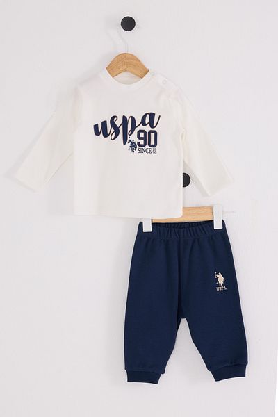 U.S. Polo Assn. مجموعة أطفال أولادي مرخصة مكونة من 3 قطع باللون الأزرق الداكن