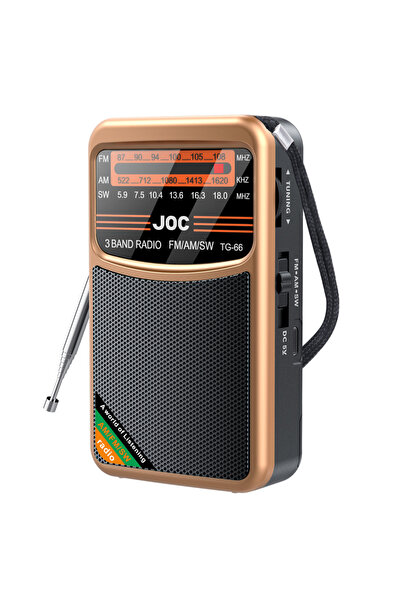 Choice1 راديو TG66 الذهبي المحمول AM/FM/SW ثلاثي الموجات، راديو صغير محمول لل...