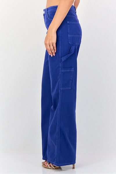 Koton Women Regular Fit Solid No Stretch Wide Leg Denim, Blue