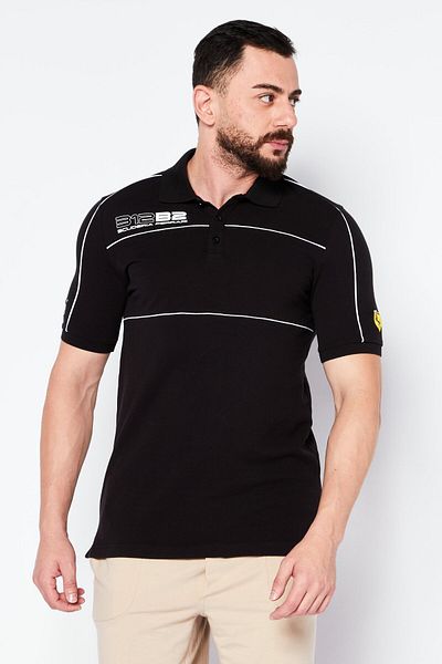 Puma x Scuderia Ferrari Men Sportswear Fit Short Sleeve Training Polo Shirt, Black