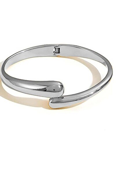 huitich Irregular Wave Cuff Bracelet Silver Color Tone