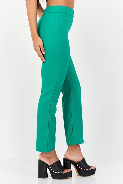 Koton Women Regular Fit Solid Flare Pants, Green