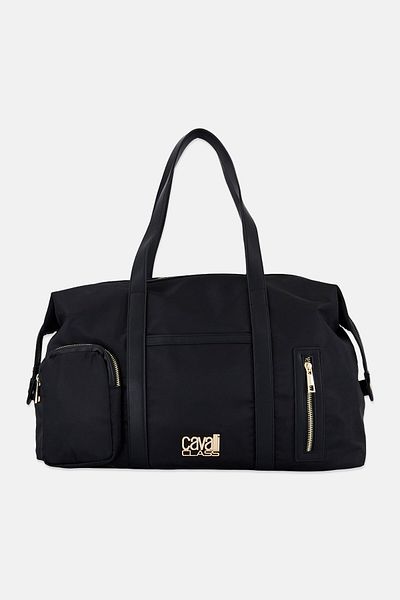 Cavalli Class Women Brand Logo Duffle Bag, Black