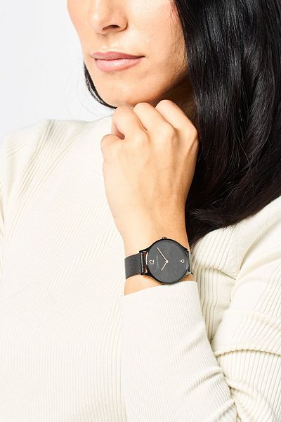 Calvin Klein Women 25200004 Stainless Steel Analog Watch 38mm, Black